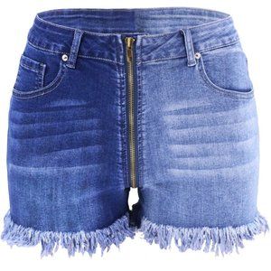 NANY JEANS Women's Ripped Denim Shorts Doble Tono Shorts Women Casual